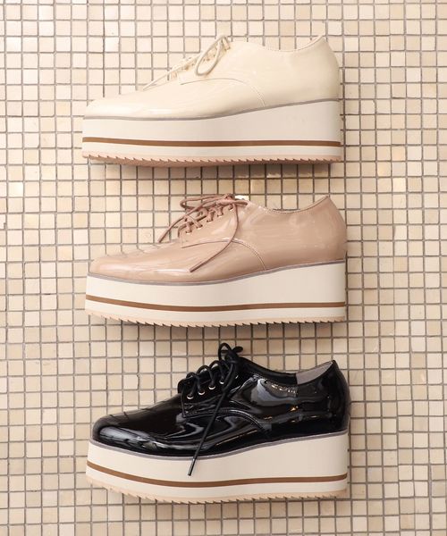 one after another NICE CLAUP（ワンアフターアナザーナイスクラップ）の「レースアップ 厚底シューズ（その他シューズ・レディース・ブラック/アイボリー/モカ・SMALL/MEDIUM/LARGE）」の8枚目の写真