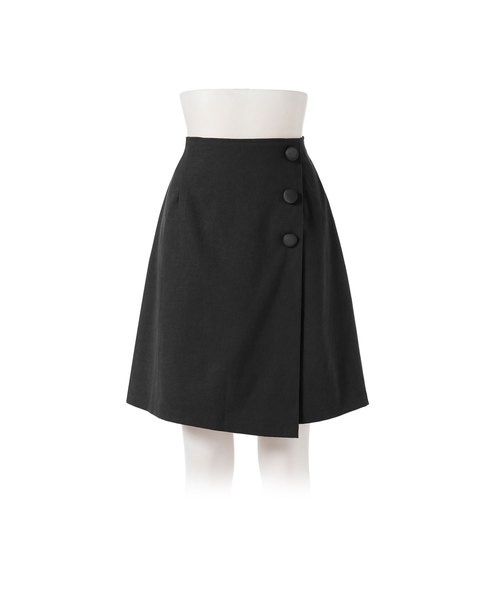 Newlyme（ニューリーミー）の「３ボタン台形ラップスカート（スカート・レディース・ブラック/ボルドー/ブラック系その他/ブラウン系その他/パープル系その他/ブラウン系その他2/ピンク系その他/ベージュ系その他/ブラック系その他2/ベージュ系その他2/グリーン系その他/ブラック系その他3・MEDIUM/LARGE）」の19枚目の写真