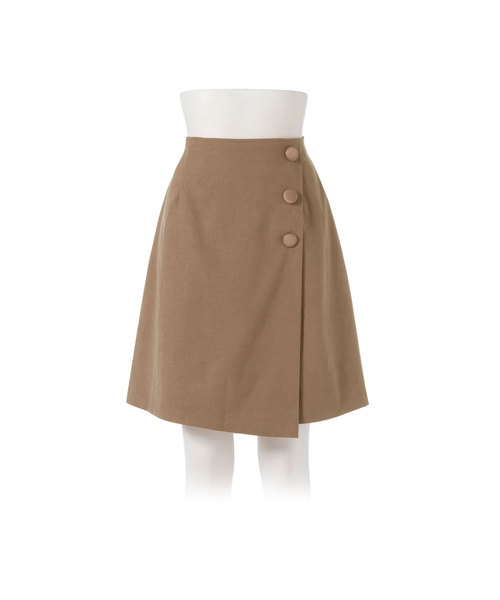 Newlyme（ニューリーミー）の「３ボタン台形ラップスカート（スカート・レディース・ブラック/ボルドー/ブラック系その他/ブラウン系その他/パープル系その他/ブラウン系その他2/ピンク系その他/ベージュ系その他/ブラック系その他2/ベージュ系その他2/グリーン系その他/ブラック系その他3・MEDIUM/LARGE）」の20枚目の写真