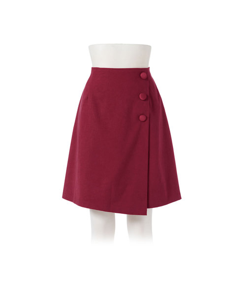 Newlyme（ニューリーミー）の「３ボタン台形ラップスカート（スカート・レディース・ブラック/ボルドー/ブラック系その他/ブラウン系その他/パープル系その他/ブラウン系その他2/ピンク系その他/ベージュ系その他/ブラック系その他2/ベージュ系その他2/グリーン系その他/ブラック系その他3・MEDIUM/LARGE）」の22枚目の写真