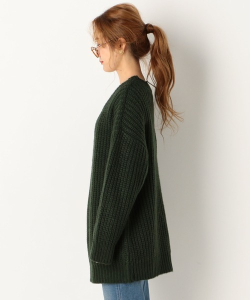 archives（アルシーヴ）の「深VネックBIGプルオーバー（ニット/セーター・レディース・オフホワイト/グリーン/モカ・MEDIUM）」の16枚目の写真