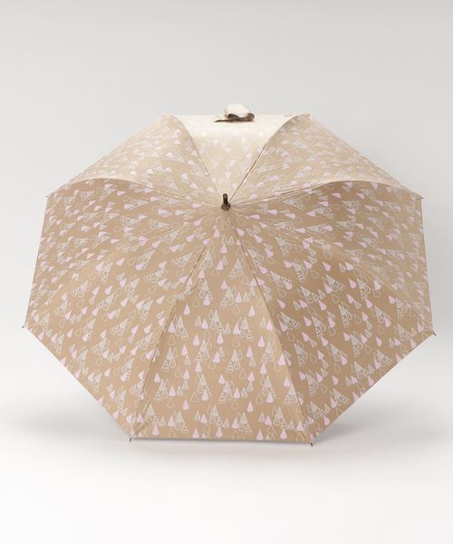 salle de bal（サルデバル）の「∴晴雨兼用傘 C/Cティピー柄プリントショートワイド 27387 SGT（折りたたみ傘・レディース・ベージュ/オフホワイト/ピンク・FREE）」の4枚目の写真