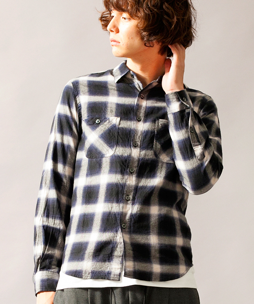 BEAUTY&YOUTH UNITED ARROWS(ビューティーアンドユースユナイテッドアローズ)の「【WEB限定】by ∴ オンブレ チェック レギュラーカラー シャツ ◆(シャツ/ブラウス・メンズ・レッド/イエロー/ケリー/ブラック・LARGE/SMALL/MEDIUM)」の5枚目の写真