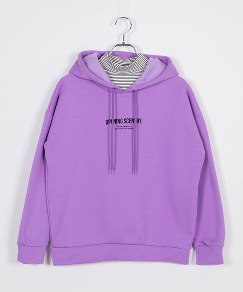 DING（ディング）の「DING/フェイクレイヤードパーカー（パーカー・レディース・ホワイト/ブラック/パープル・FREE）」の10枚目の写真