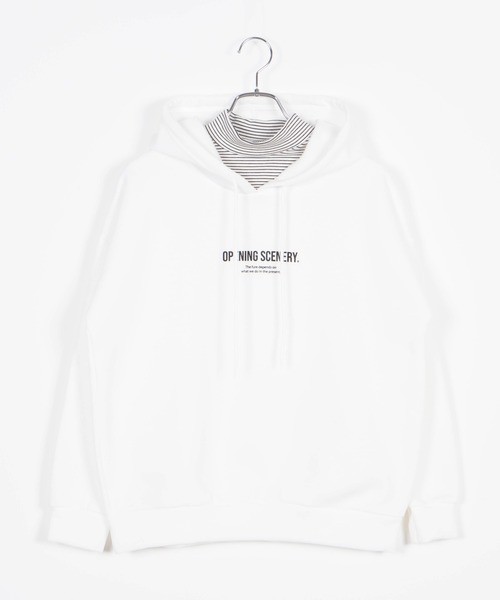 DING（ディング）の「DING/フェイクレイヤードパーカー（パーカー・レディース・ホワイト/ブラック/パープル・FREE）」の12枚目の写真