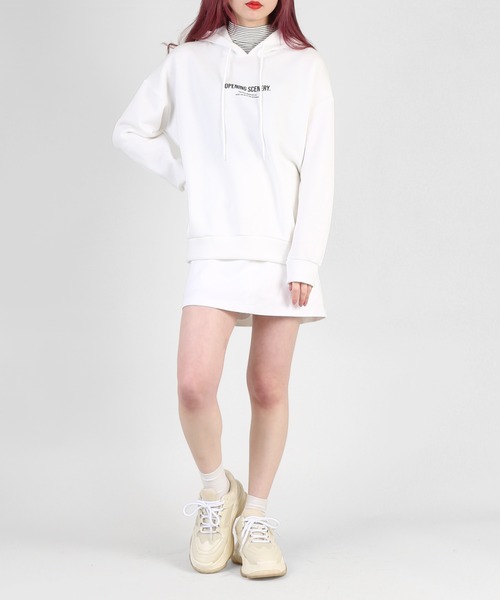 DING（ディング）の「DING/フェイクレイヤードパーカー（パーカー・レディース・ホワイト/ブラック/パープル・FREE）」の15枚目の写真