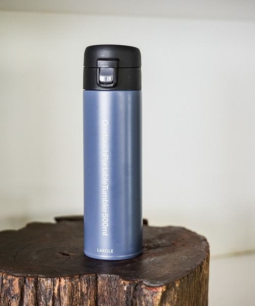 LAKOLE（ラコレ）の「【保温保冷】ワンタッチポータブルタンブラー[500ml] / 876156（水筒・レディース・ブラック/グレー/桜/アイボリー/ネイビー/ブルー/ベージュ/サックスブルー/イエロー/カーキ/ダークブルー/グリーン・FREE）」の10枚目の写真