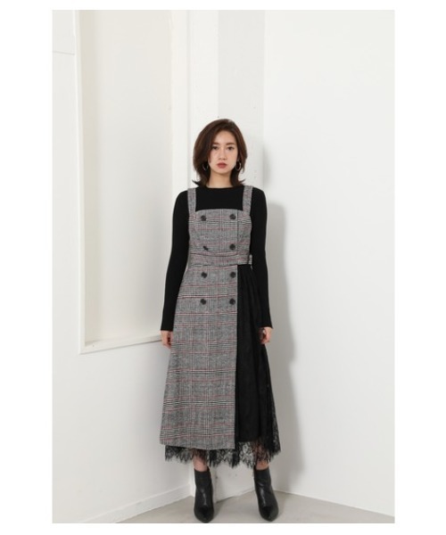 セール チェックレースワンピース ワンピース Rienda リエンダ のファッション通販 Zozotown