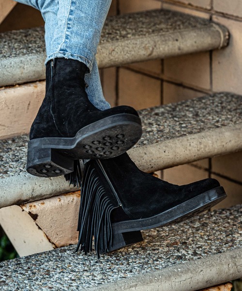 glamb(グラム)の「Fringe boots / フリンジブーツ(ブーツ・メンズ・ベージュ/ブラック/ブラウン・L/S/2/M/3/1/4)」の2枚目の写真
