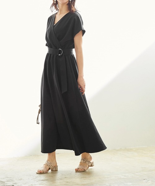 Ur S ユアーズ の ベルト付カシュクールロングワンピース ワンピース Wear Ur S ユアーズ の ベルト付カシュクールロングワンピース ワンピース Wear