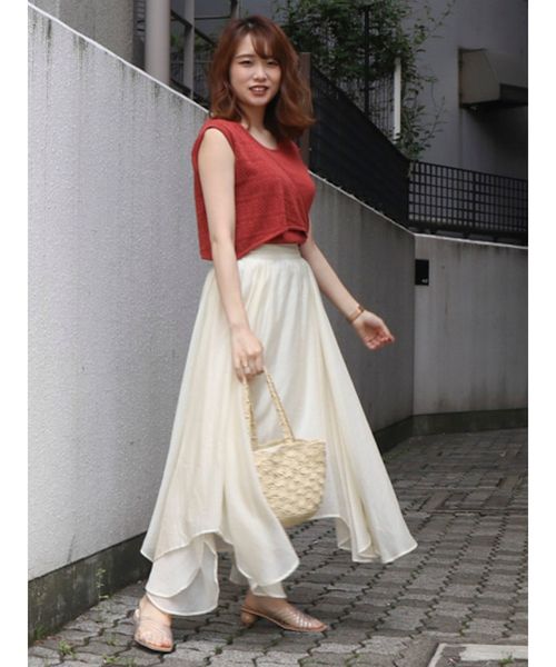 dazzlin（ダズリン）の「ギャザーアシメロングスカート（スカート・レディース・ピンク/カーキ/アイボリー・SMALL/MEDIUM）」の9枚目の写真