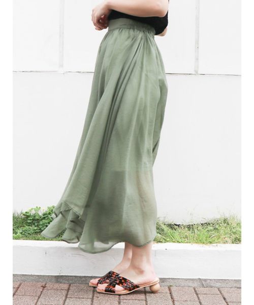 dazzlin（ダズリン）の「ギャザーアシメロングスカート（スカート・レディース・ピンク/カーキ/アイボリー・SMALL/MEDIUM）」の13枚目の写真