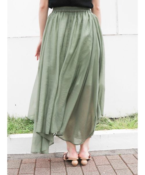 dazzlin（ダズリン）の「ギャザーアシメロングスカート（スカート・レディース・ピンク/カーキ/アイボリー・SMALL/MEDIUM）」の14枚目の写真