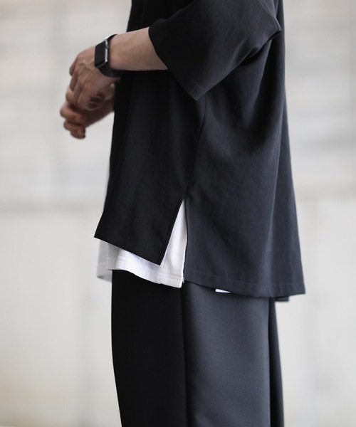 KAZUYUKI KUMAGAI ATTACHMENT（カズユキクマガイアタッチメント）の「ソリビア平ハニーヴィンテージ ドロップショルダーオープンカラーシャツ（シャツ/ブラウス・メンズ・ネイビー/イエロー/カーキ/ブラック/ライトベージュ・1/2/3）」の11枚目の写真