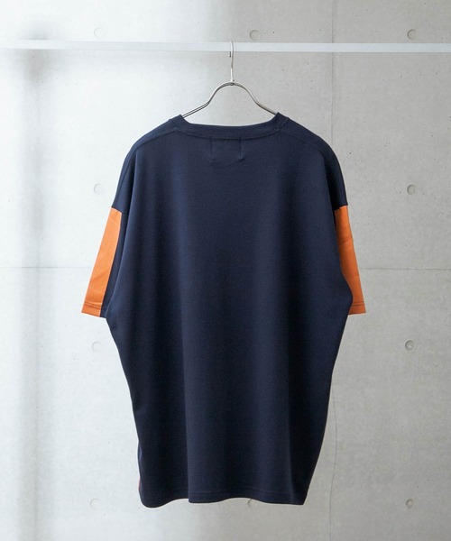 anown（アノン）の「袖ライン チェックポケット オーバーサイズ 半袖サイドスリットカットソー【ファッションインフルエンサー がらし×anown 限定コラボ】（Tシャツ/カットソー・メンズ・ホワイト/ネイビー・M/L）」の8枚目の写真