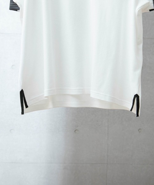 anown（アノン）の「袖ライン チェックポケット オーバーサイズ 半袖サイドスリットカットソー【ファッションインフルエンサー がらし×anown 限定コラボ】（Tシャツ/カットソー・メンズ・ホワイト/ネイビー・M/L）」の13枚目の写真