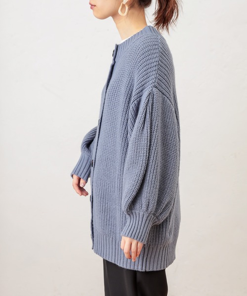 natural couture（ナチュラルクチュール）の「ぽわんスリーブ2WAYカーデ（ニット/セーター・レディース・ブラウン/ブルー/アイボリー/ライトベージュ/ブラック・FREE）」の20枚目の写真