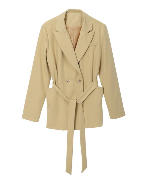 fifth（フィフス）の「ウエストマークとろみジャケット（ライダースジャケット・レディース・グレー/イエロー・MEDIUM）」の4枚目の写真