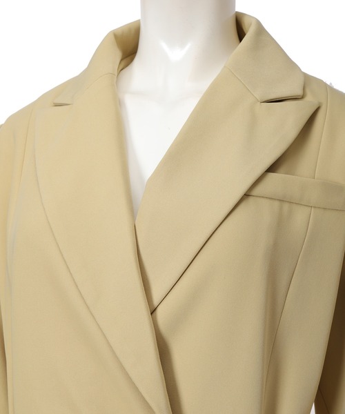 fifth（フィフス）の「ウエストマークとろみジャケット（ライダースジャケット・レディース・グレー/イエロー・MEDIUM）」の8枚目の写真