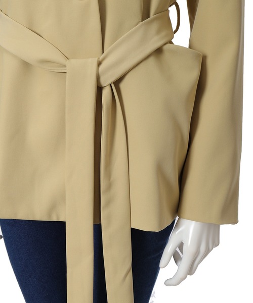 fifth（フィフス）の「ウエストマークとろみジャケット（ライダースジャケット・レディース・グレー/イエロー・MEDIUM）」の9枚目の写真