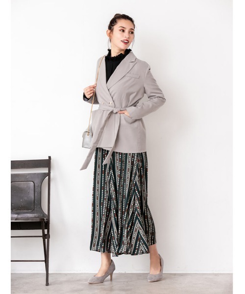 fifth（フィフス）の「ウエストマークとろみジャケット（ライダースジャケット・レディース・グレー/イエロー・MEDIUM）」の13枚目の写真