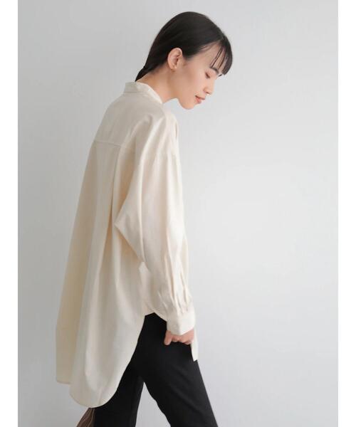 AMERICAN HOLIC（アメリカンホリック）の「バンドカラーシャツチュニック　＊〇（シャツ/ブラウス・レディース・グレイッシュベージュ/ストライプ/アイボリー/チェック・FREE）」の9枚目の写真
