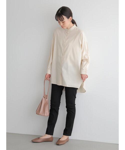 AMERICAN HOLIC（アメリカンホリック）の「バンドカラーシャツチュニック　＊〇（シャツ/ブラウス・レディース・グレイッシュベージュ/ストライプ/アイボリー/チェック・FREE）」の12枚目の写真