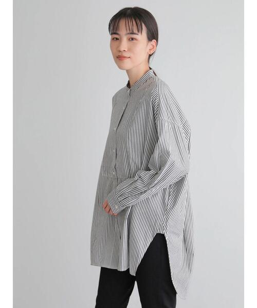 AMERICAN HOLIC（アメリカンホリック）の「バンドカラーシャツチュニック　＊〇（シャツ/ブラウス・レディース・グレイッシュベージュ/ストライプ/アイボリー/チェック・FREE）」の16枚目の写真