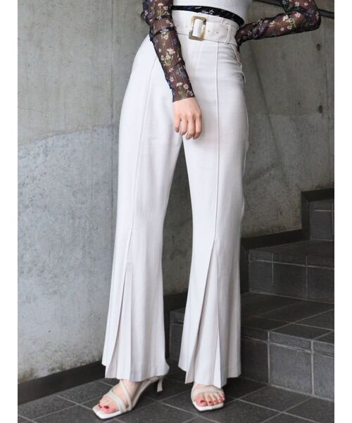 MURUA（ムルーア）の「ヘムタックフレアパンツ（その他パンツ・レディース・ブラック/カーキ/アイボリー・1/2）」の8枚目の写真