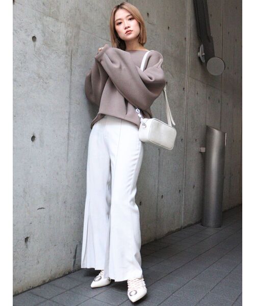 MURUA（ムルーア）の「ヘムタックフレアパンツ（その他パンツ・レディース・ブラック/カーキ/アイボリー・1/2）」の10枚目の写真