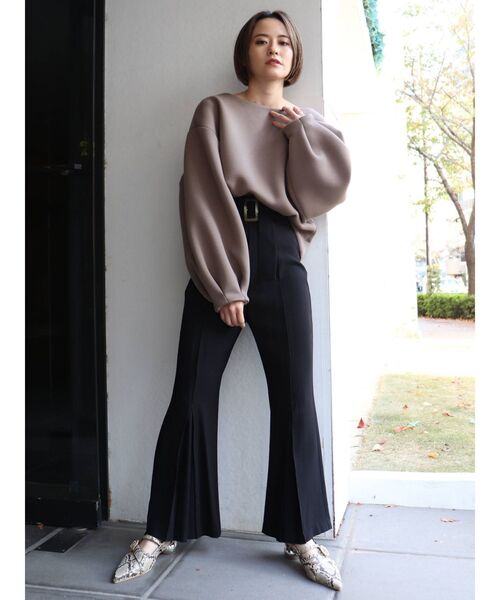 MURUA（ムルーア）の「ヘムタックフレアパンツ（その他パンツ・レディース・ブラック/カーキ/アイボリー・1/2）」の20枚目の写真