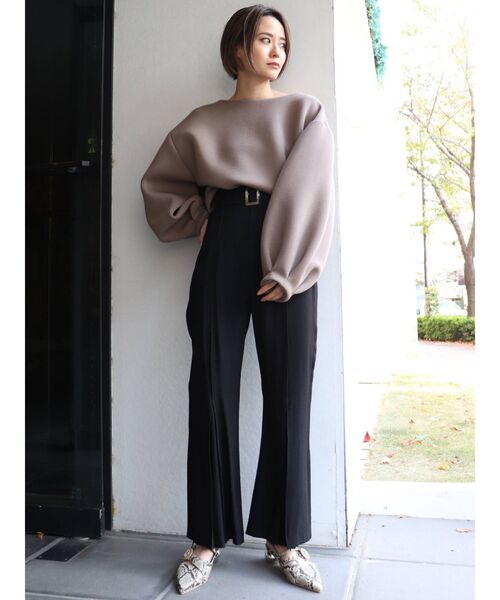 MURUA（ムルーア）の「ヘムタックフレアパンツ（その他パンツ・レディース・ブラック/カーキ/アイボリー・1/2）」の21枚目の写真