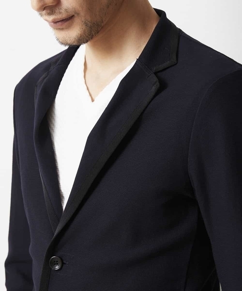 MICHEL KLEIN HOMME   （ミッシェルクランオム）の「カーディガンジャケット（ミラノラッセル）（テーラードジャケット・メンズ・ネイビー/ベージュ・48/46/51）」の6枚目の写真