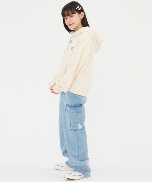 TARGETTO(ターゲット)の「【TARGETTO】BEADS CROP HOODIE / ターゲット ビーズ クロップド フーディー(パーカー・レディース・ブラック/オートミール・FREE)」の18枚目の写真