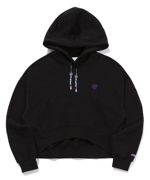 TARGETTO(ターゲット)の「【TARGETTO】BEADS CROP HOODIE / ターゲット ビーズ クロップド フーディー(パーカー・レディース・ブラック/オートミール・FREE)」の22枚目の写真