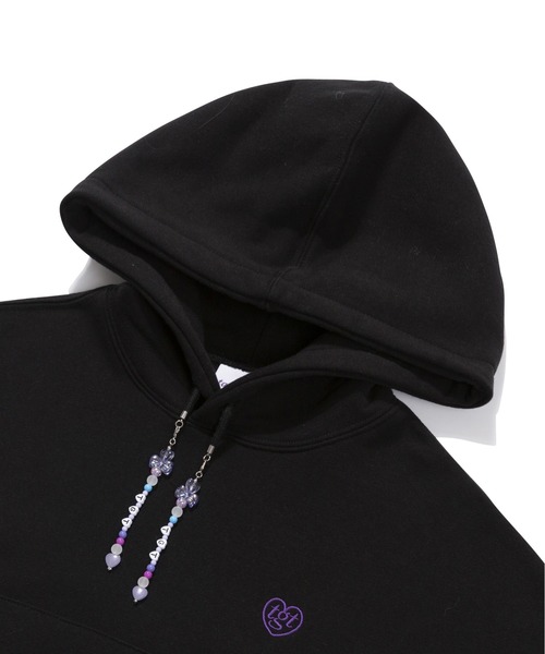 TARGETTO(ターゲット)の「【TARGETTO】BEADS CROP HOODIE / ターゲット ビーズ クロップド フーディー(パーカー・レディース・ブラック/オートミール・FREE)」の7枚目の写真
