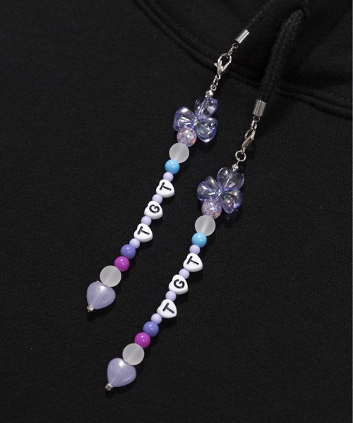 TARGETTO(ターゲット)の「【TARGETTO】BEADS CROP HOODIE / ターゲット ビーズ クロップド フーディー(パーカー・レディース・ブラック/オートミール・FREE)」の19枚目の写真