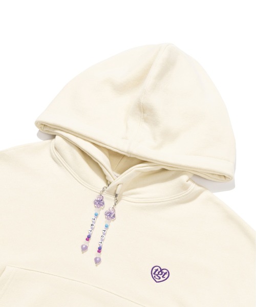 TARGETTO(ターゲット)の「【TARGETTO】BEADS CROP HOODIE / ターゲット ビーズ クロップド フーディー(パーカー・レディース・ブラック/オートミール・FREE)」の8枚目の写真