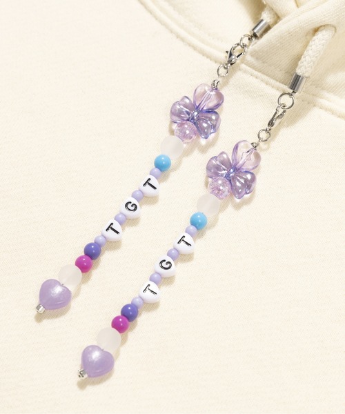 TARGETTO(ターゲット)の「【TARGETTO】BEADS CROP HOODIE / ターゲット ビーズ クロップド フーディー(パーカー・レディース・ブラック/オートミール・FREE)」の14枚目の写真