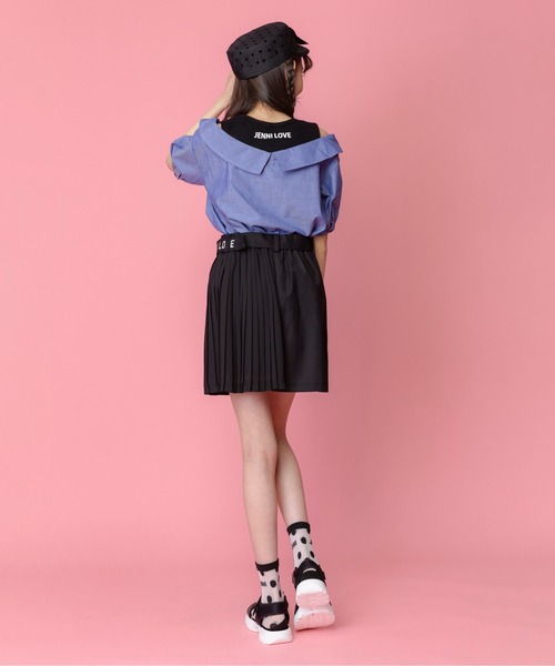 JENNI love(ジェニィラブ)の「ベルト付きトレンチ風スカート(スカート・キッズ・ブラック/ベージュ・130cm/140cm/150cm/160cm)」の5枚目の写真