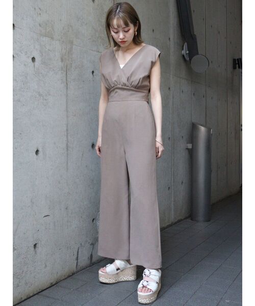 MURUA（ムルーア）の「フレンチスリーブコンビネゾン（つなぎ/オールインワン・レディース・モカ/その他1・1/2）」の12枚目の写真