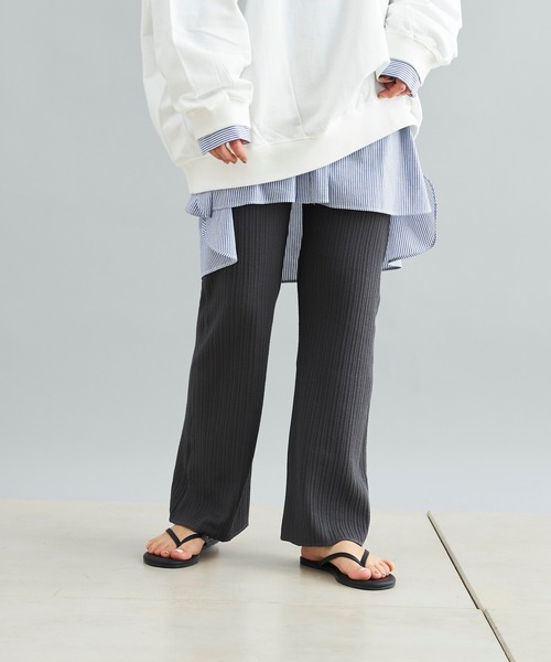 DouDou（ドゥドゥ）の「ランダムリブパンツ（その他パンツ・レディース・チャコールグレー/オフホワイト/ピンク・FREE）」の22枚目の写真