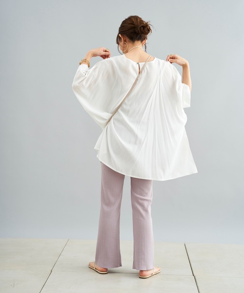 DouDou（ドゥドゥ）の「ランダムリブパンツ（その他パンツ・レディース・チャコールグレー/オフホワイト/ピンク・FREE）」の19枚目の写真