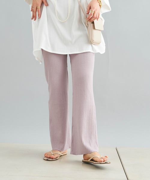 DouDou（ドゥドゥ）の「ランダムリブパンツ（その他パンツ・レディース・チャコールグレー/オフホワイト/ピンク・FREE）」の16枚目の写真