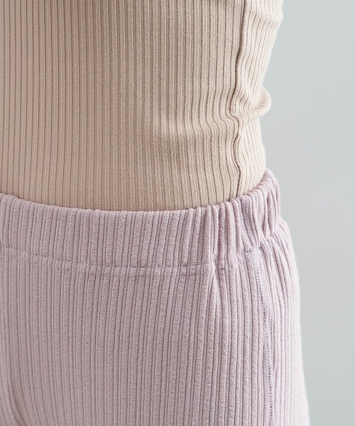 DouDou（ドゥドゥ）の「ランダムリブパンツ（その他パンツ・レディース・チャコールグレー/オフホワイト/ピンク・FREE）」の7枚目の写真