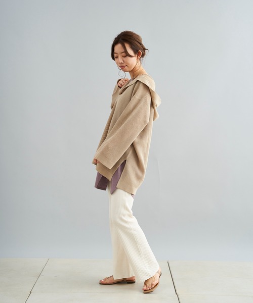 DouDou（ドゥドゥ）の「ランダムリブパンツ（その他パンツ・レディース・チャコールグレー/オフホワイト/ピンク・FREE）」の10枚目の写真