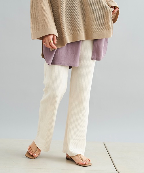 DouDou（ドゥドゥ）の「ランダムリブパンツ（その他パンツ・レディース・チャコールグレー/オフホワイト/ピンク・FREE）」の17枚目の写真