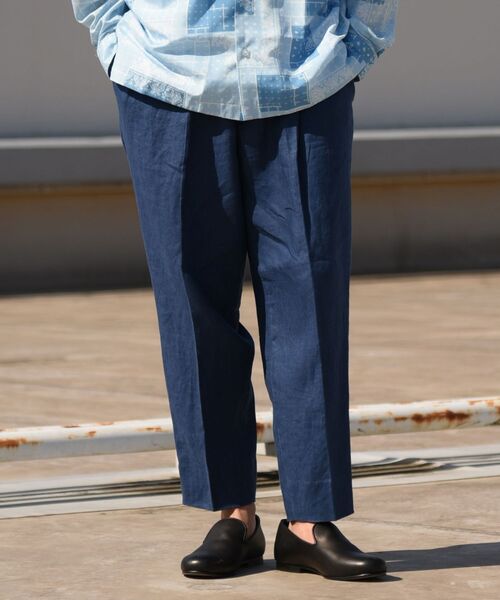 SHIPS(シップス)の「【WEB限定】SHIPS: リラックスフィット リネン アンクル イージー パンツ(スラックス・メンズ・ダークグレー/ナチュラル/グリーン/カーキ/ライトブルー/コバルトブルー・SMALL/MEDIUM/LARGE/X-LARGE)」の6枚目の写真