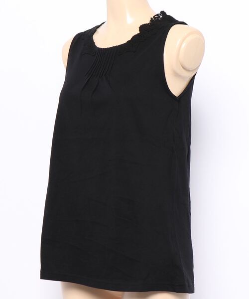 Samansa Mos2(サマンサ モスモス)の「後ろパーツレース付ノースリーブ(Tシャツ/カットソー・レディース・ブラック/ベージュ/オフホワイト・フリ-)」の4枚目の写真