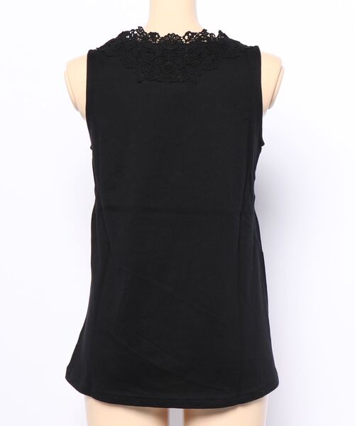 Samansa Mos2(サマンサ モスモス)の「後ろパーツレース付ノースリーブ(Tシャツ/カットソー・レディース・ブラック/ベージュ/オフホワイト・フリ-)」の5枚目の写真